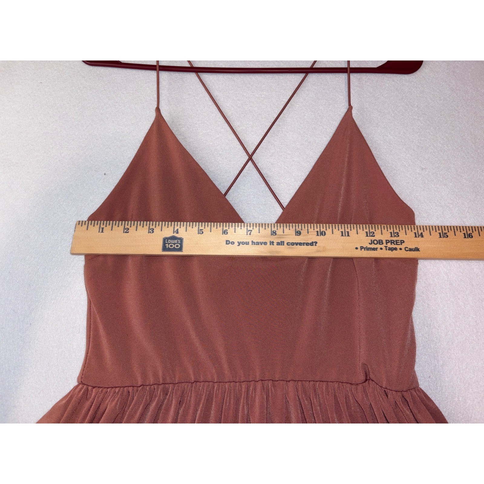 Forever 21 Womens Rust Terracotta V-Neck Crisscross Back Mini Dress Large