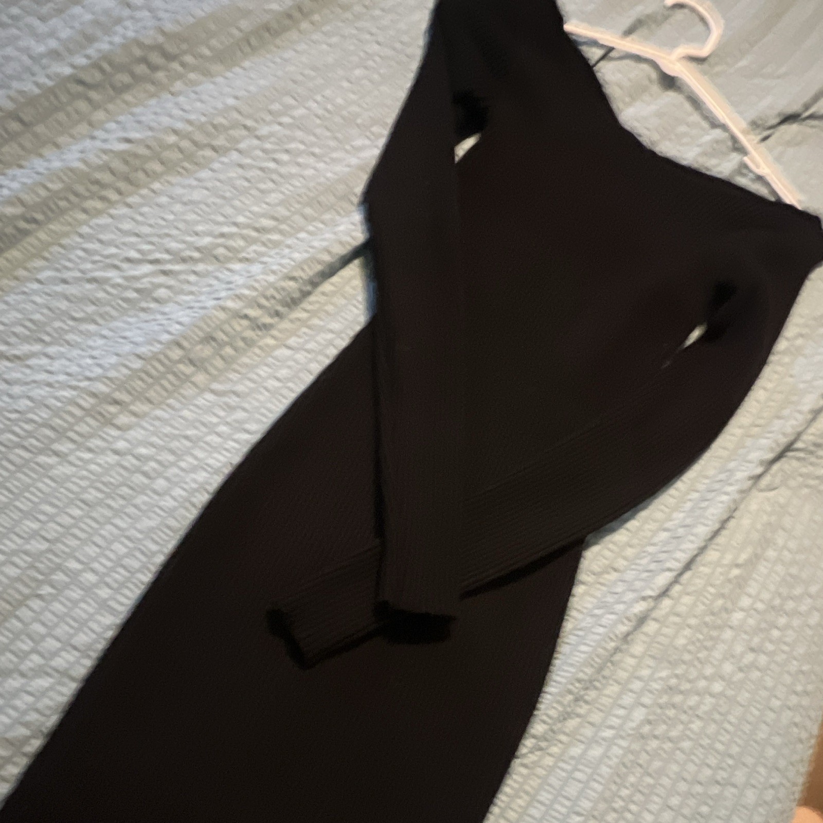 Women’s Black Off the Shoulder Long Sleeve Bodycon Knit Long Dress Size S