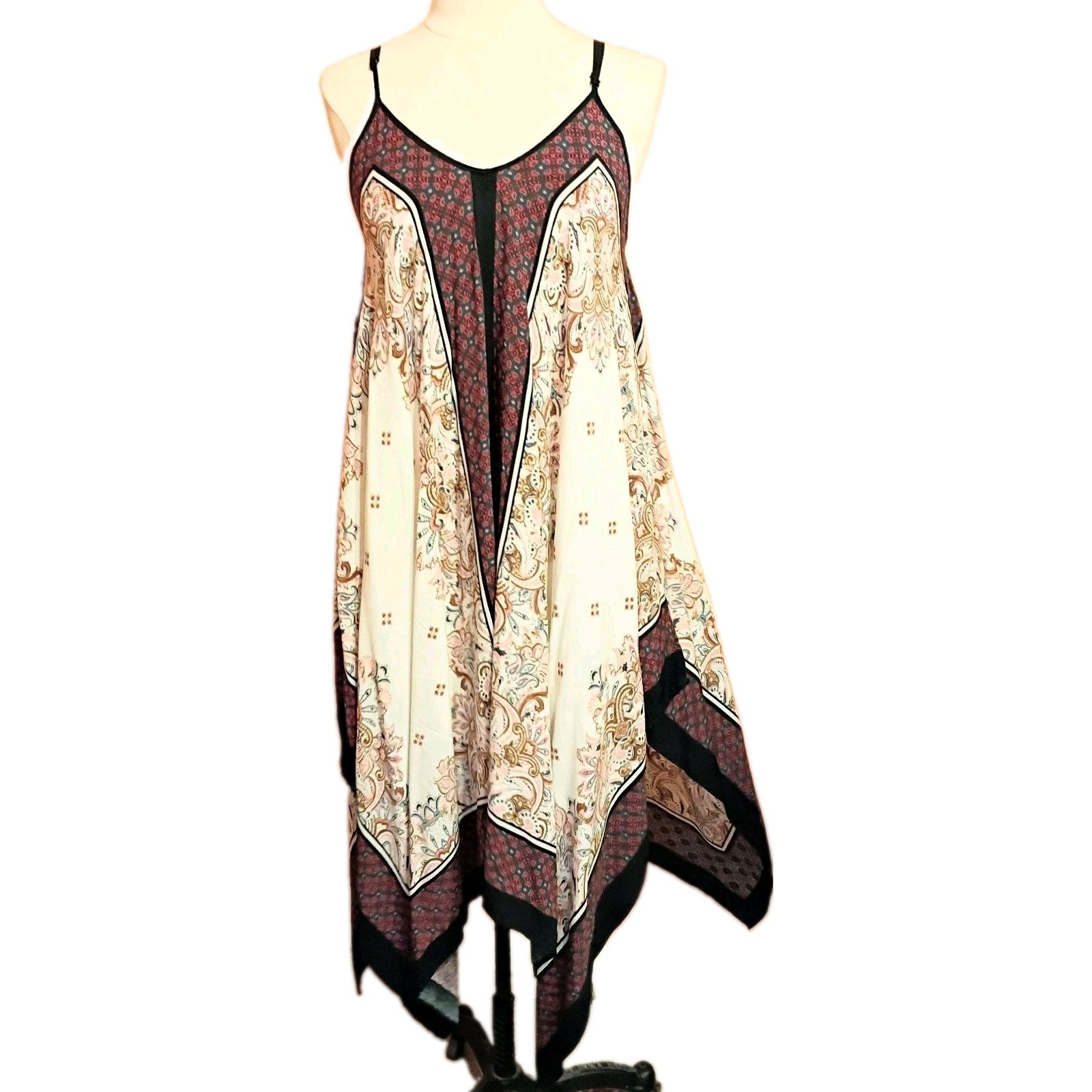 Vintage BOHO Scarf Cami Dress Ethnic Print FOREVER 21 Sz Med WimsyGoth Hippie