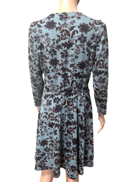 Fortune & Ivy Stitch Fix NWT Womens Size Large Dress Teal Lavender Faux Wrap