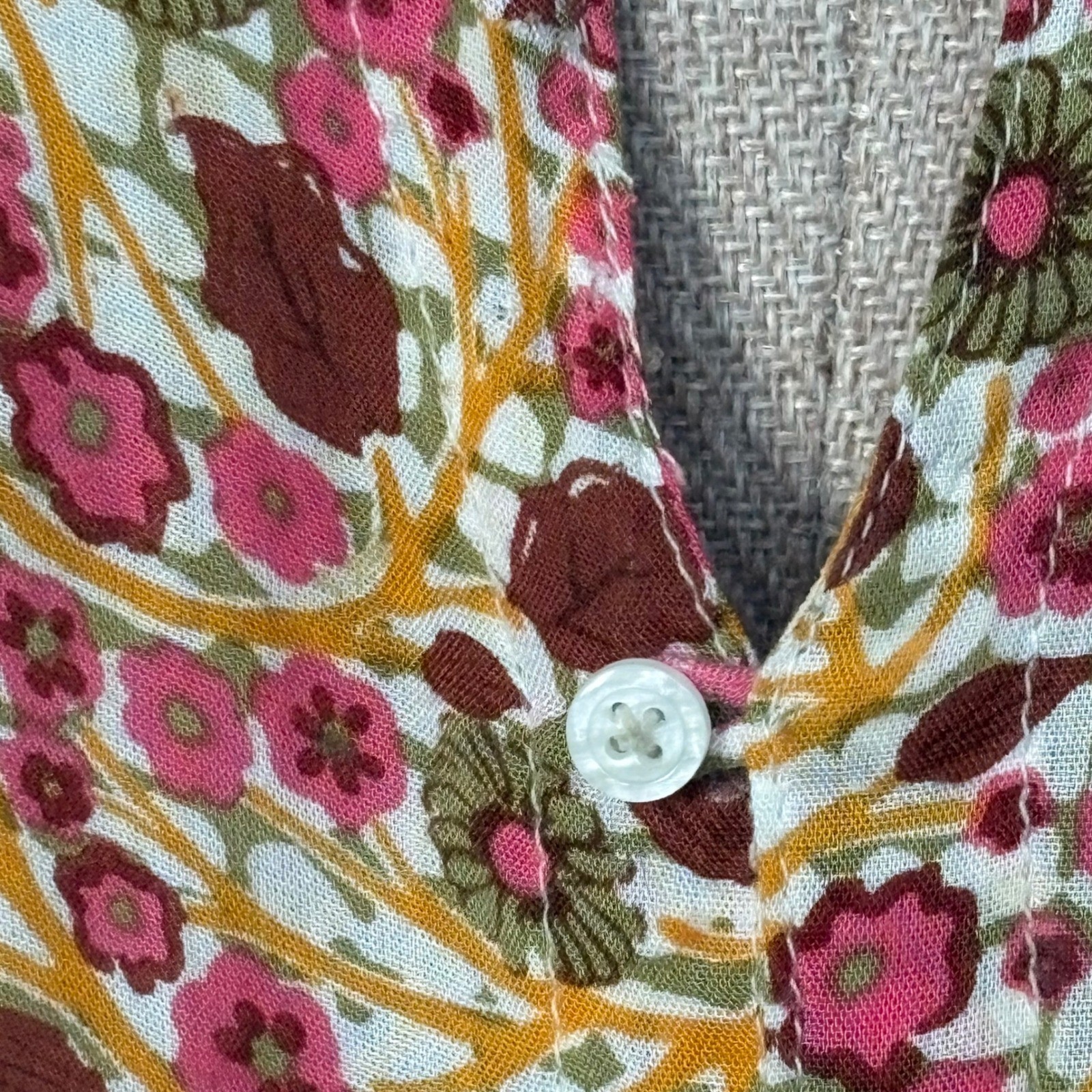 Poupette St Barth Button Down Maxi Dress | Size L | Sleeveless Floral Babydoll