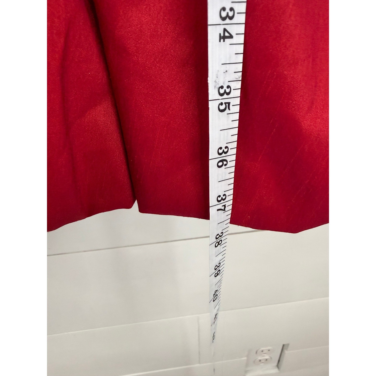 Samuel Dong Red Sculptural Ruffle Bubble Hem Dress Bow Pockets Size M