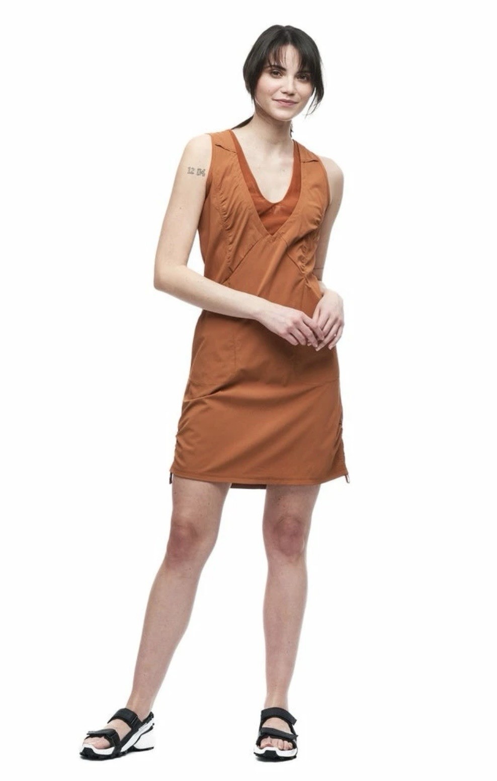Indyeva Liike Dress Size S Rust Copper Orange / Terracota Hiking Athleisure EUC