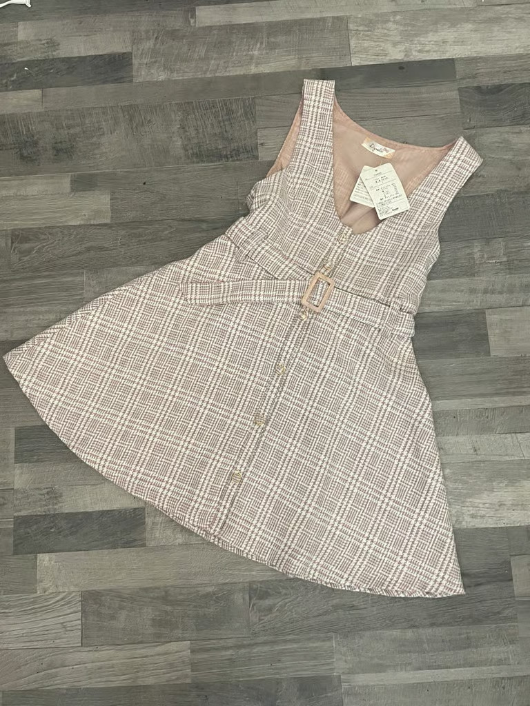 LIZ LISA MY MELODY Lizmelo Japanese Kawaii Pink Tweed Plaid Lolita Dress JSK