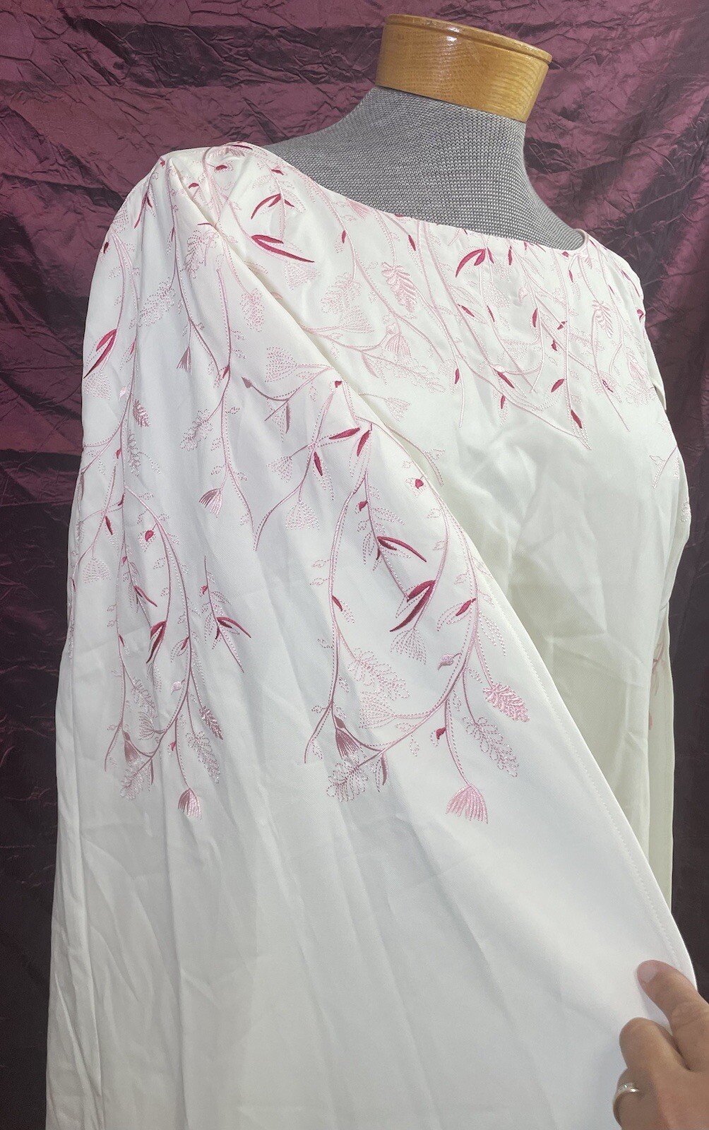 Plus size cape Dress Size 22W (2X) Ivory Floral ASTRO wedding church NEW (hh49)