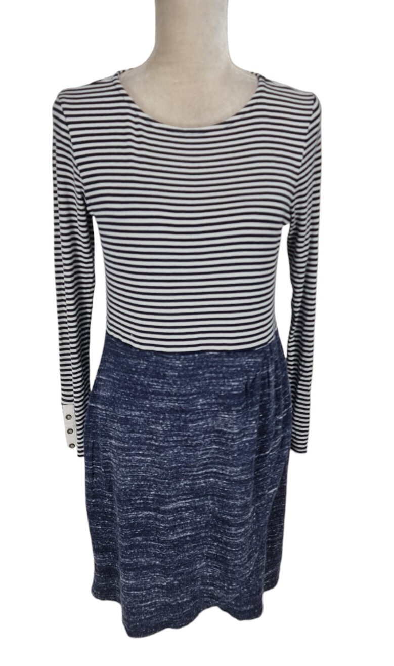 dolan Left Coast Collection Womens Sheath Knee Length Size M Blue Striped 28P