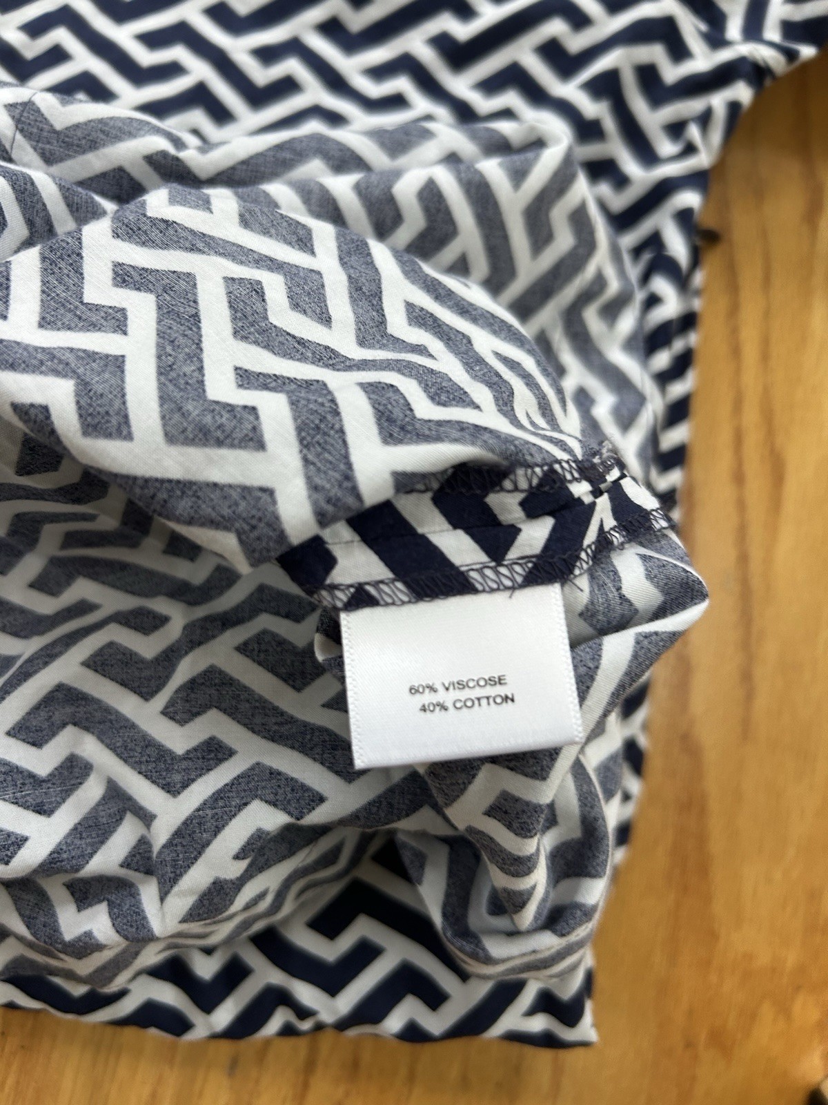 Peter Millar Blue White Geometric Drawstring Beach Dress Cover Up Size Small