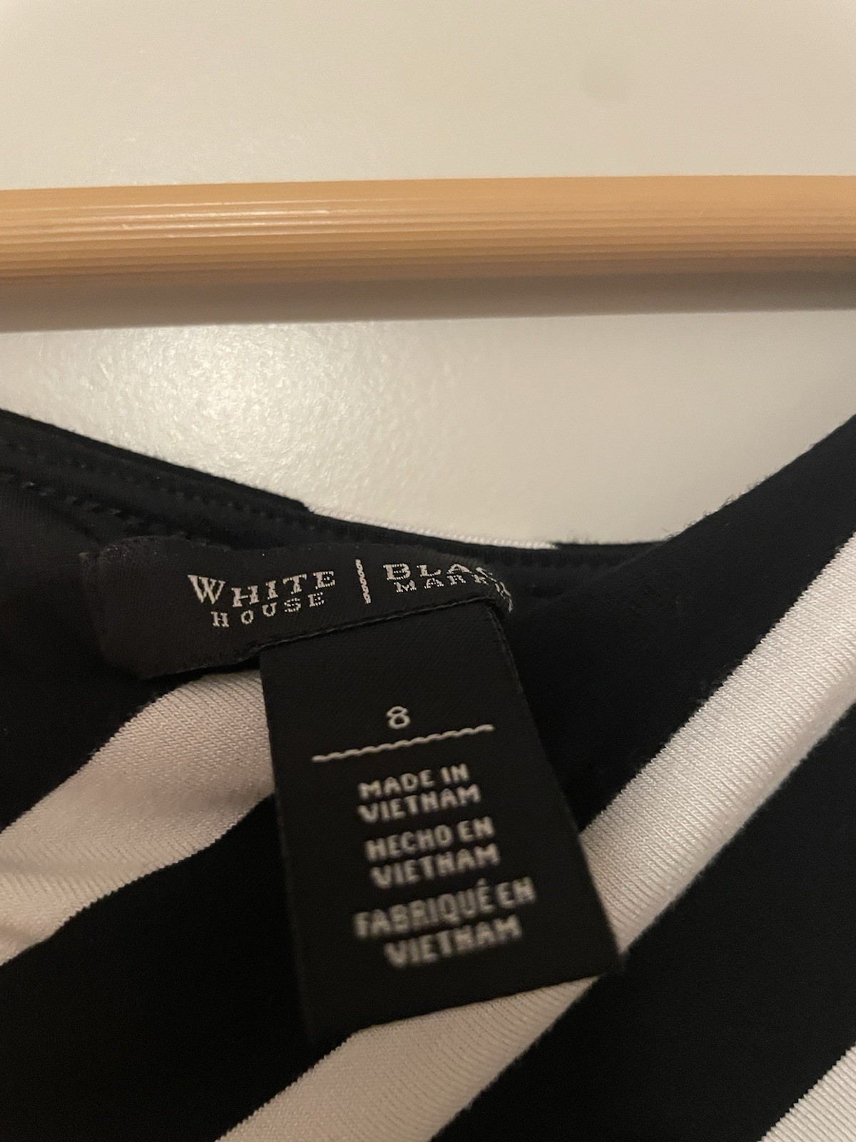White House Black Market Black & White Striped Ruched Scoop Neck Sheath Dress 8