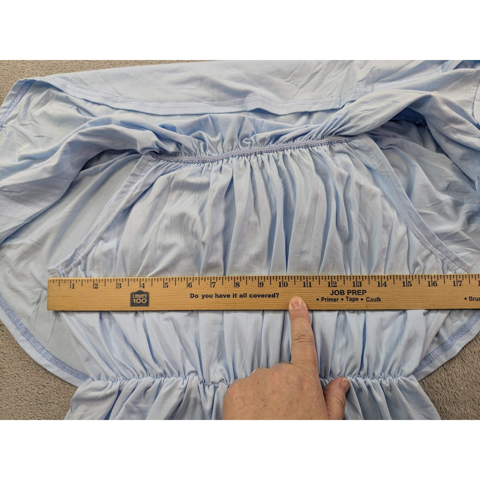 Auselily Light Blue Off The Shoulder Ruffle Maxi Dress Smocked Waist Size M NEW