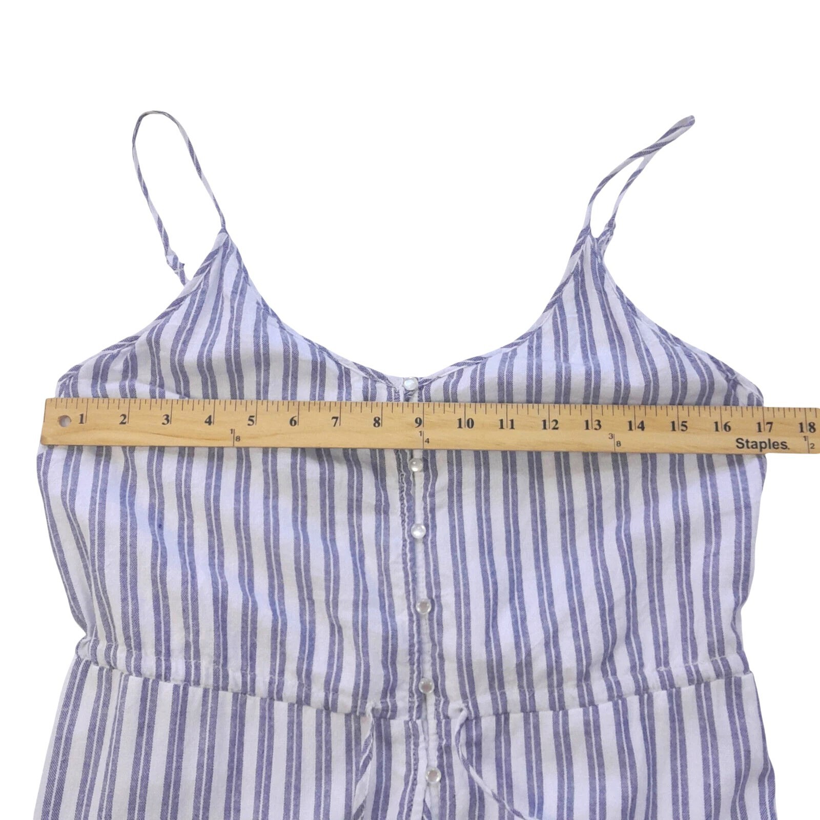Favlux high-low dress sleeveless button up/Large/grayish blue+ivory stripe/lined
