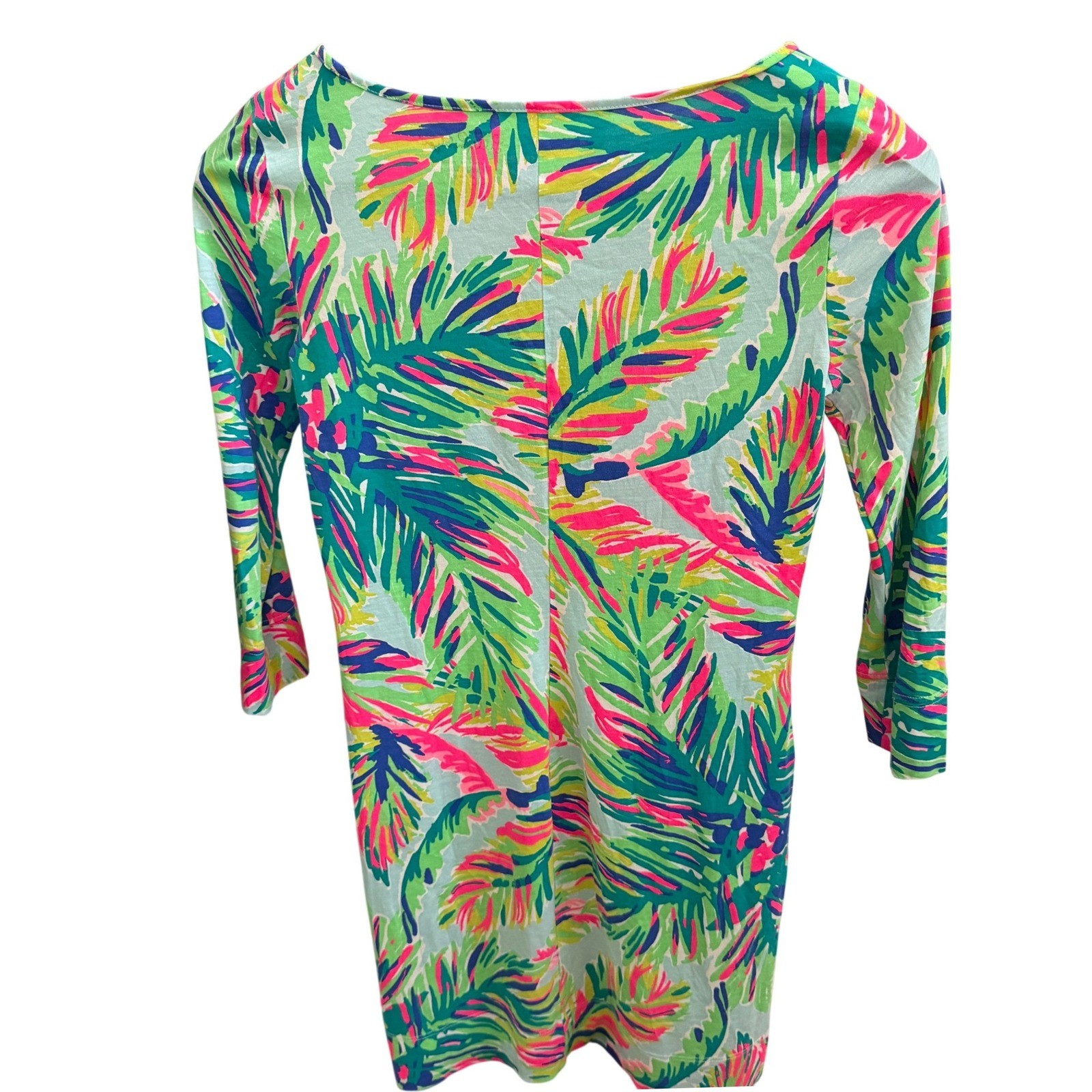 LILLY PULITZER Tropical Palm Print Pima Cotton T-Shirt Dress Small