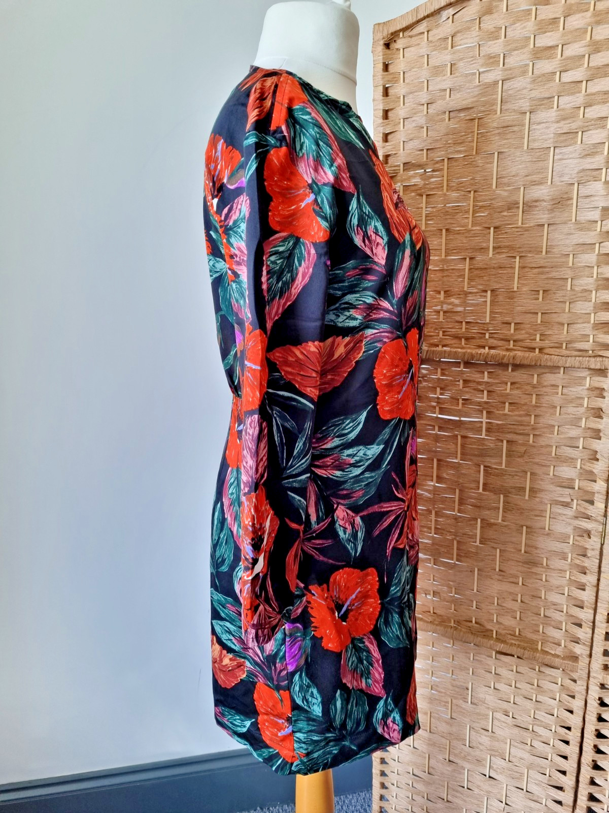 MNG Mango Suit Long Sleeve Floral Dress – Size Small 10 / 12 Lightweight Summer