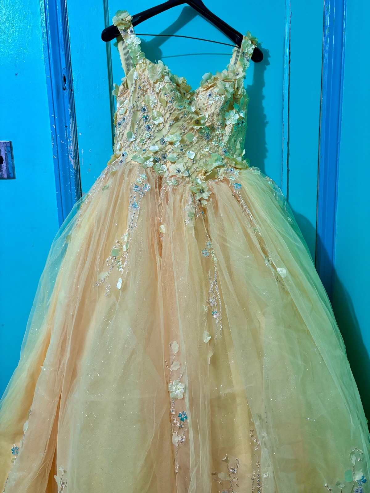 Yellow Dancing Queen Ball Gown, Sweet sixteen dress for Women