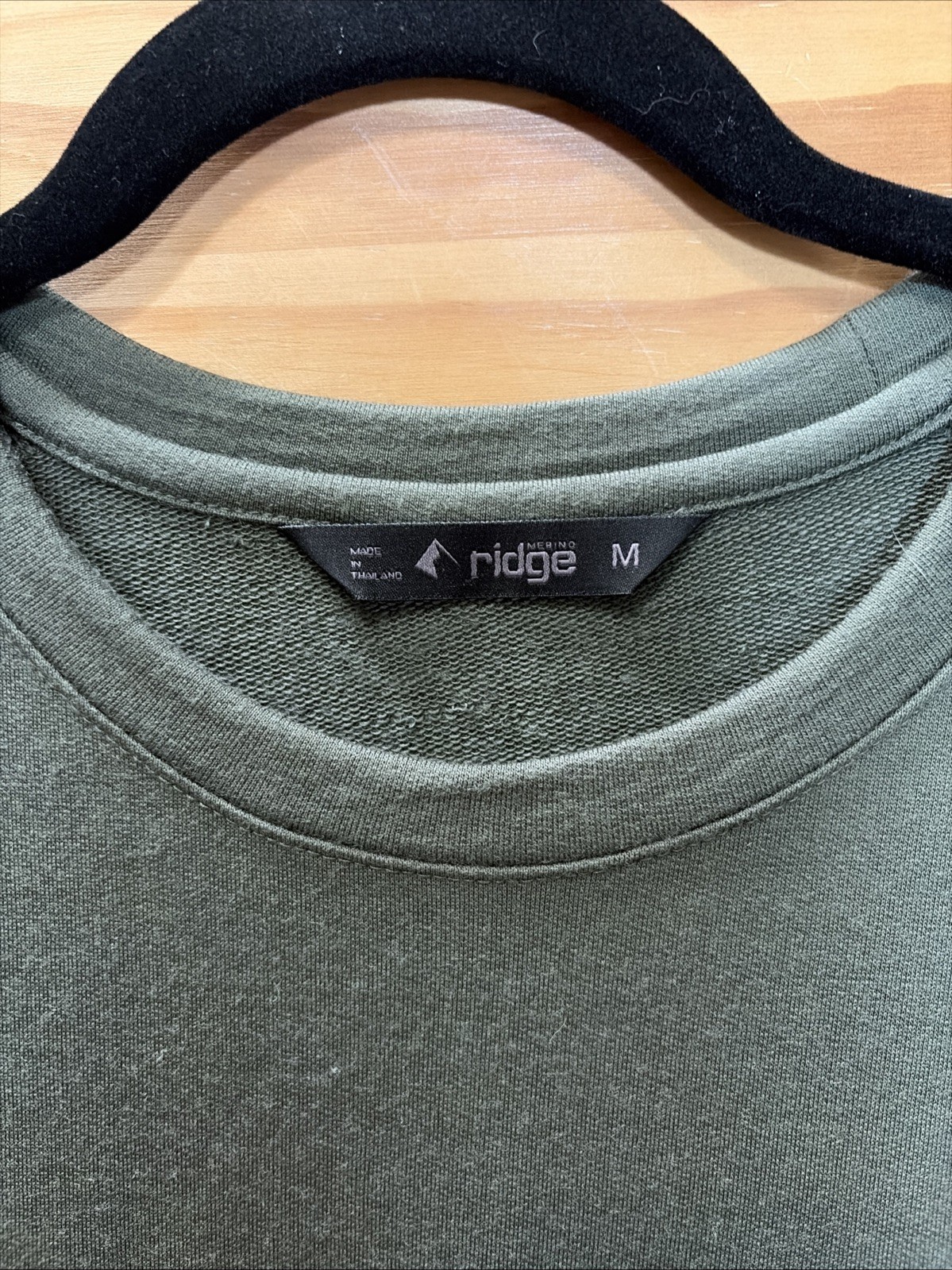 Ridge Merino Hyde Dress 100% Wool Olive Green Zip Pockets