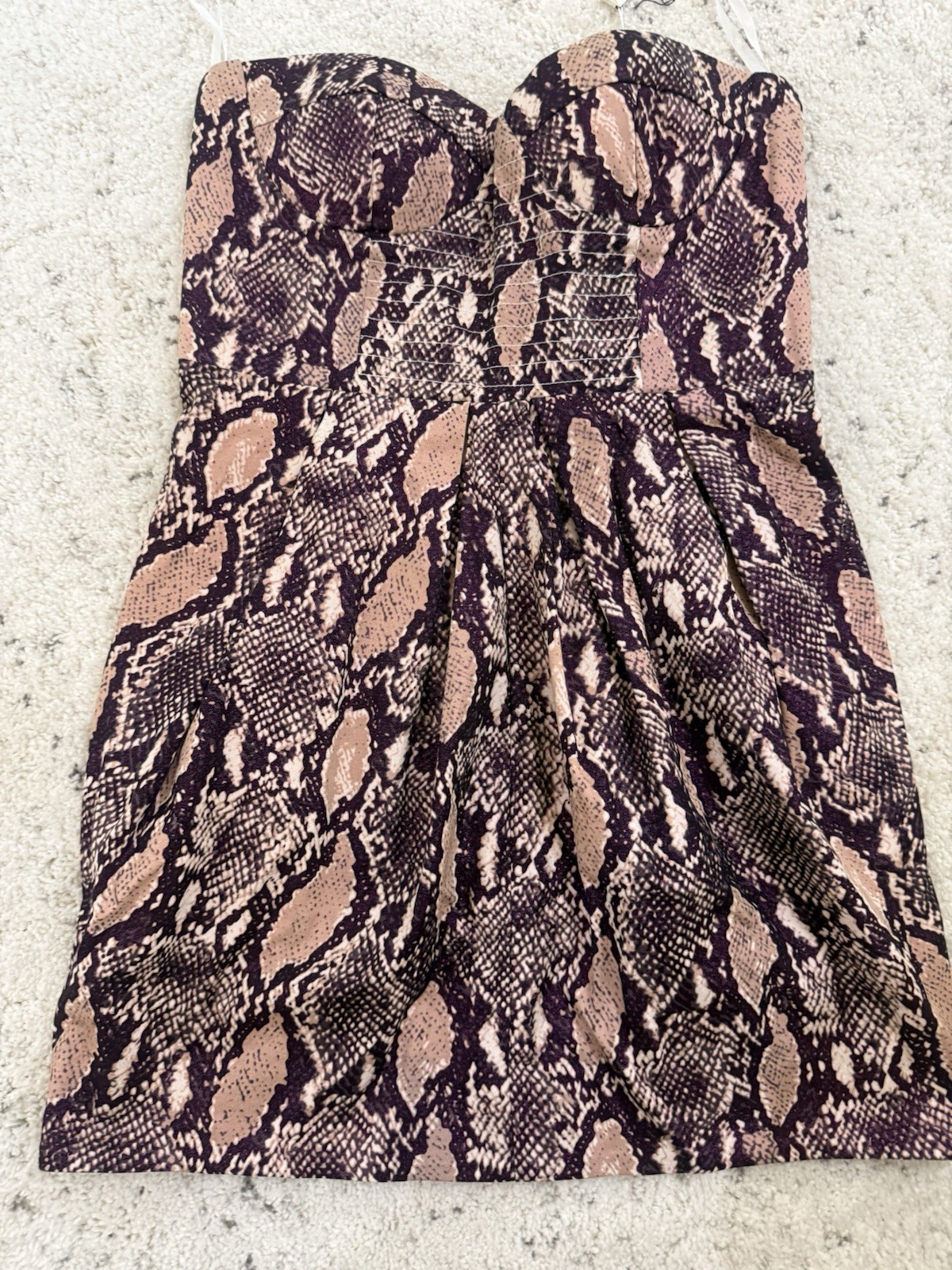 Forever Unique Vintage Bandeau Python Tulip Mini Dress Size12