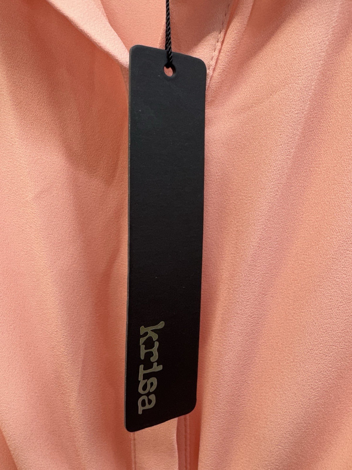 Krisa NWT Half Wrap Button Up Shirt Dress Mini Peach Sleeveless Beach Designer S