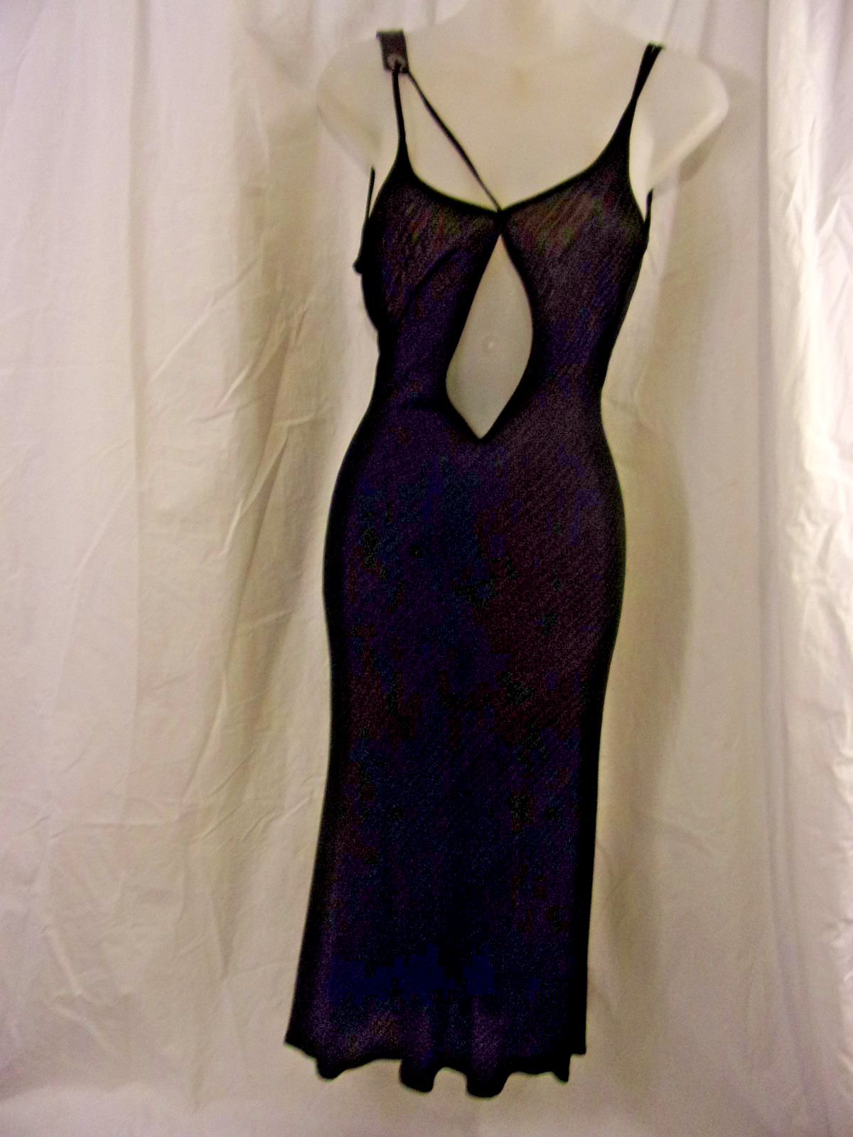 Versus Gianni Versace Sheer Black Evening Dress Bodycon Straps Cut Outs 38