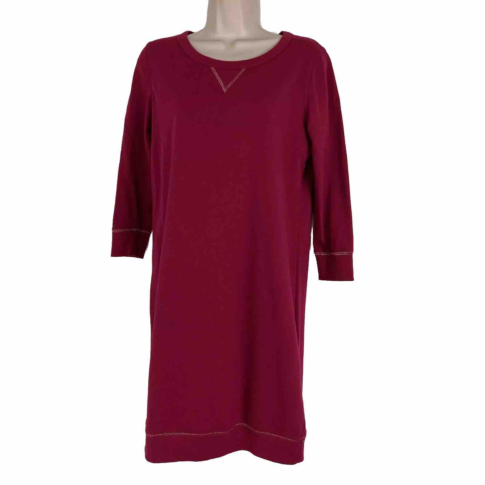 Gap Sweatshirt Dress Women’s XS 3/4 Sleeve Crew Neck Above Knee Casual Pink