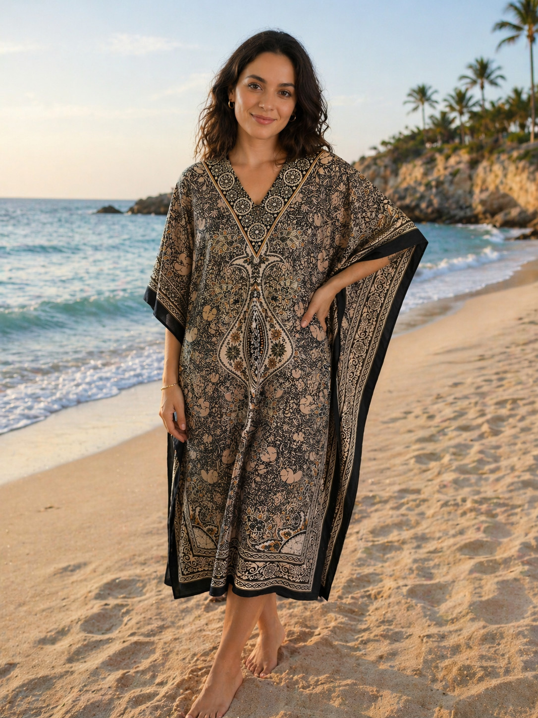 Women’s Kaftan, V-Neck Dress