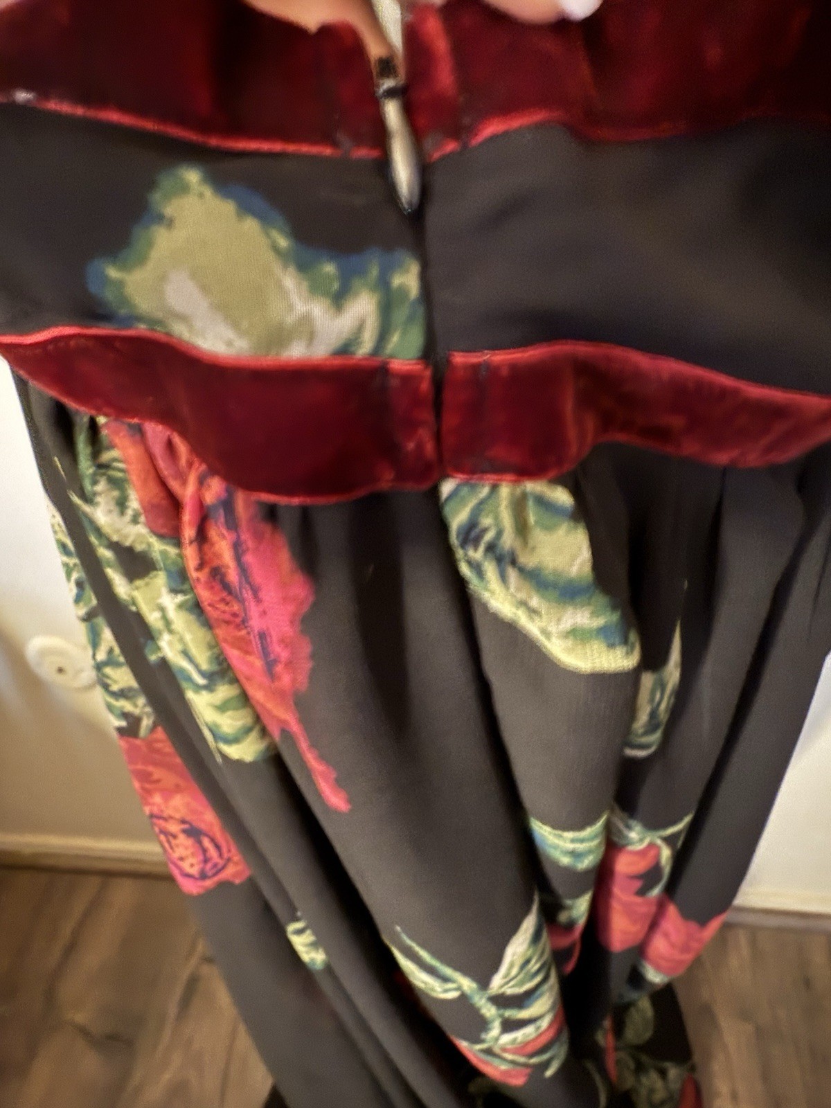 Altar’d State Midnight Rose Velvet-Trim Bustier Maxi Dress NWT Large Romance
