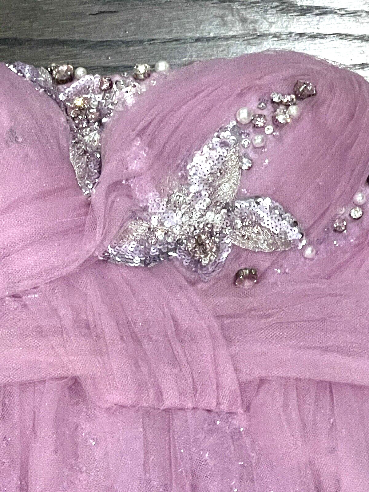 Tony Ward Haute Couture Crystal Embellished Embroidered Tier Long Gown Dress 0 2