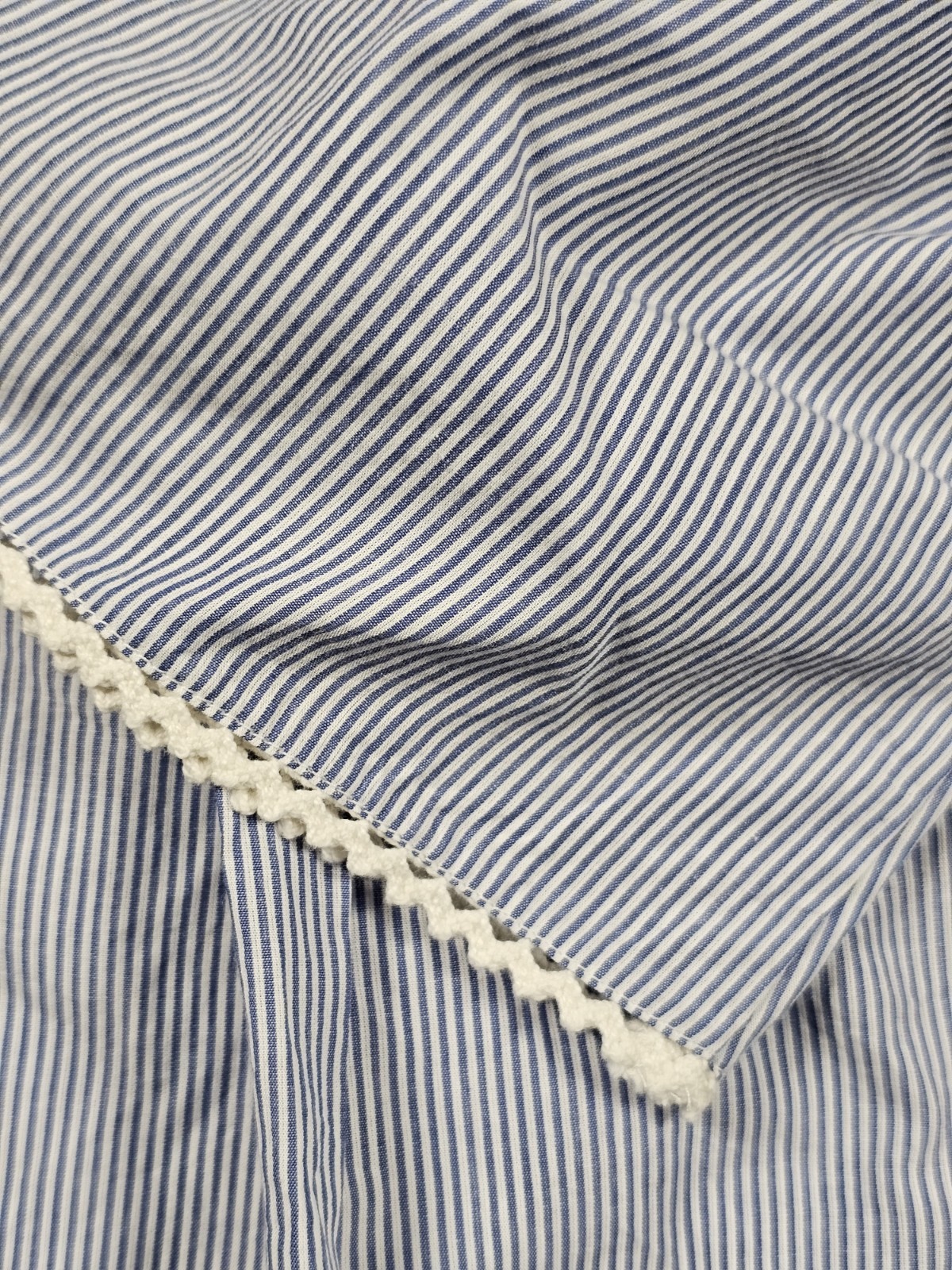 Philosophy Womens S Embroidered Boho Peasant Dress Blue White Stripe Bell NWT