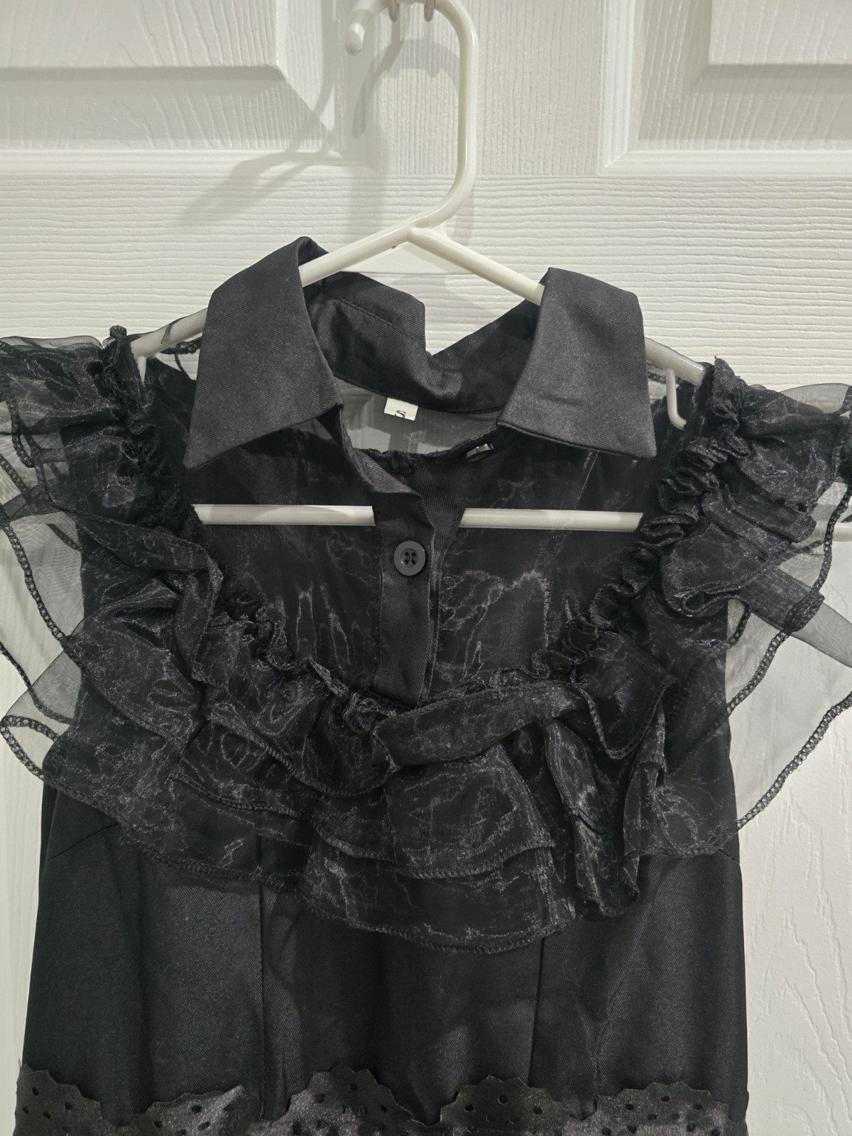 Black Tiered Gothic Punk Tulle Dark Aesthetic Gown Retro Party Size Small EUC
