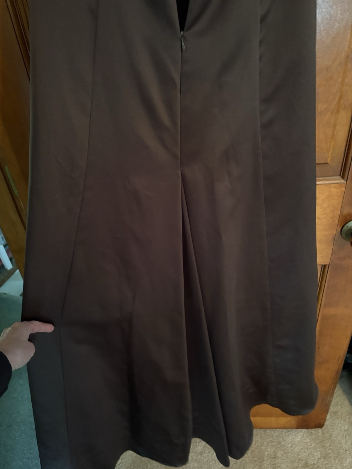 Vintage Vera Wang Maids Strapless Column Gown in Espresso Brown