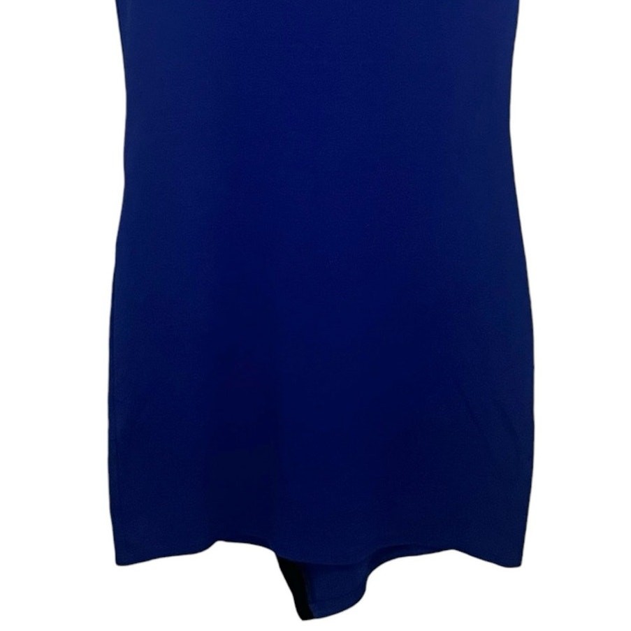Bar III Short Sleeve Mini Dress Crew Neck Dress Stretch Size XS Blue Black