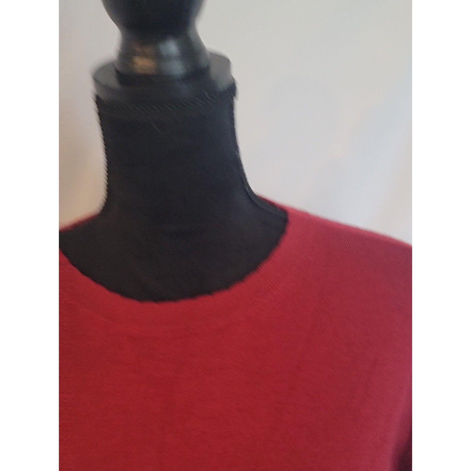 Fincati Cashmere Wool Blend Belted Ribbed Sweater Dress Burgundy Red Large
