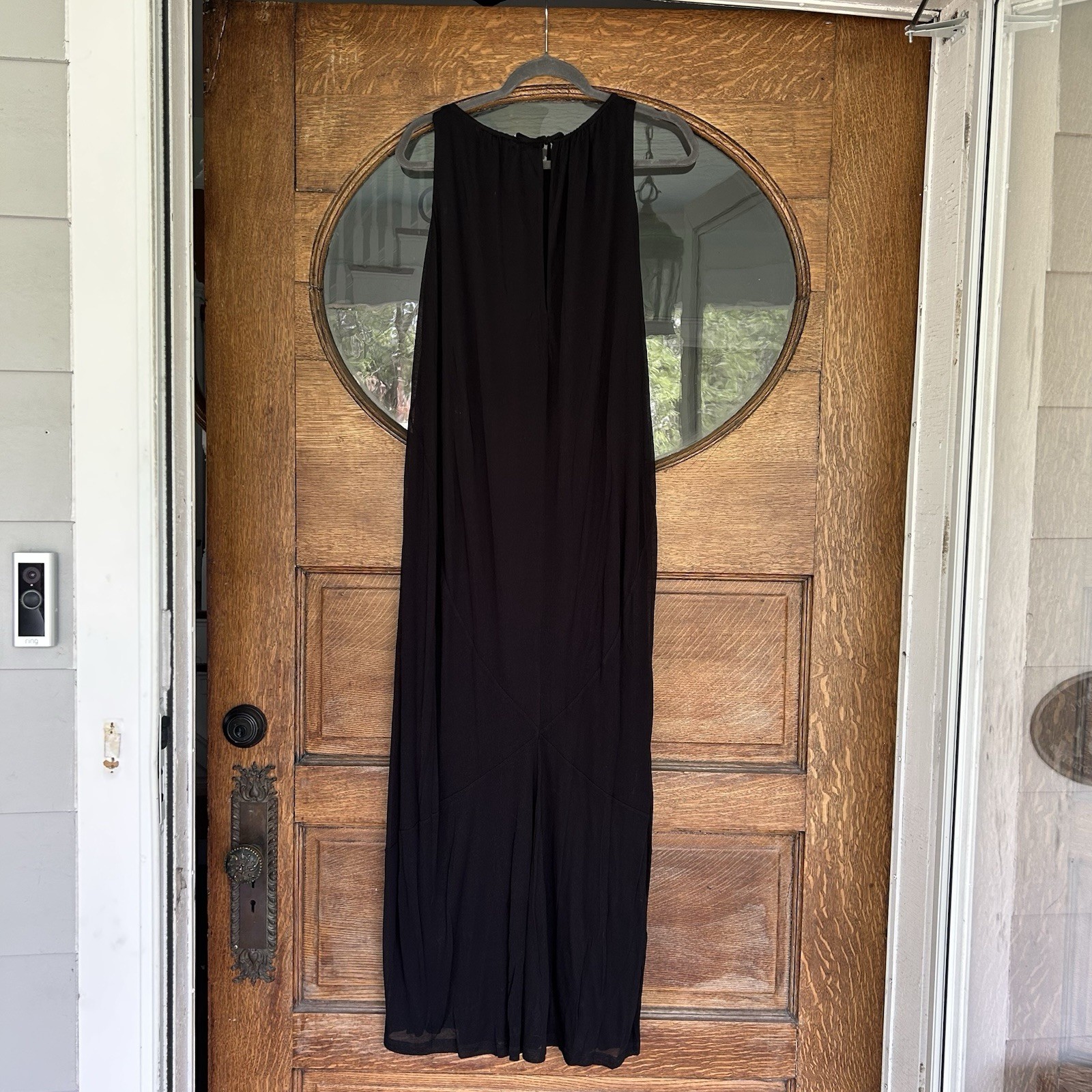 COS Gathered Halter Neck Black Maxi Dress Black Size Small