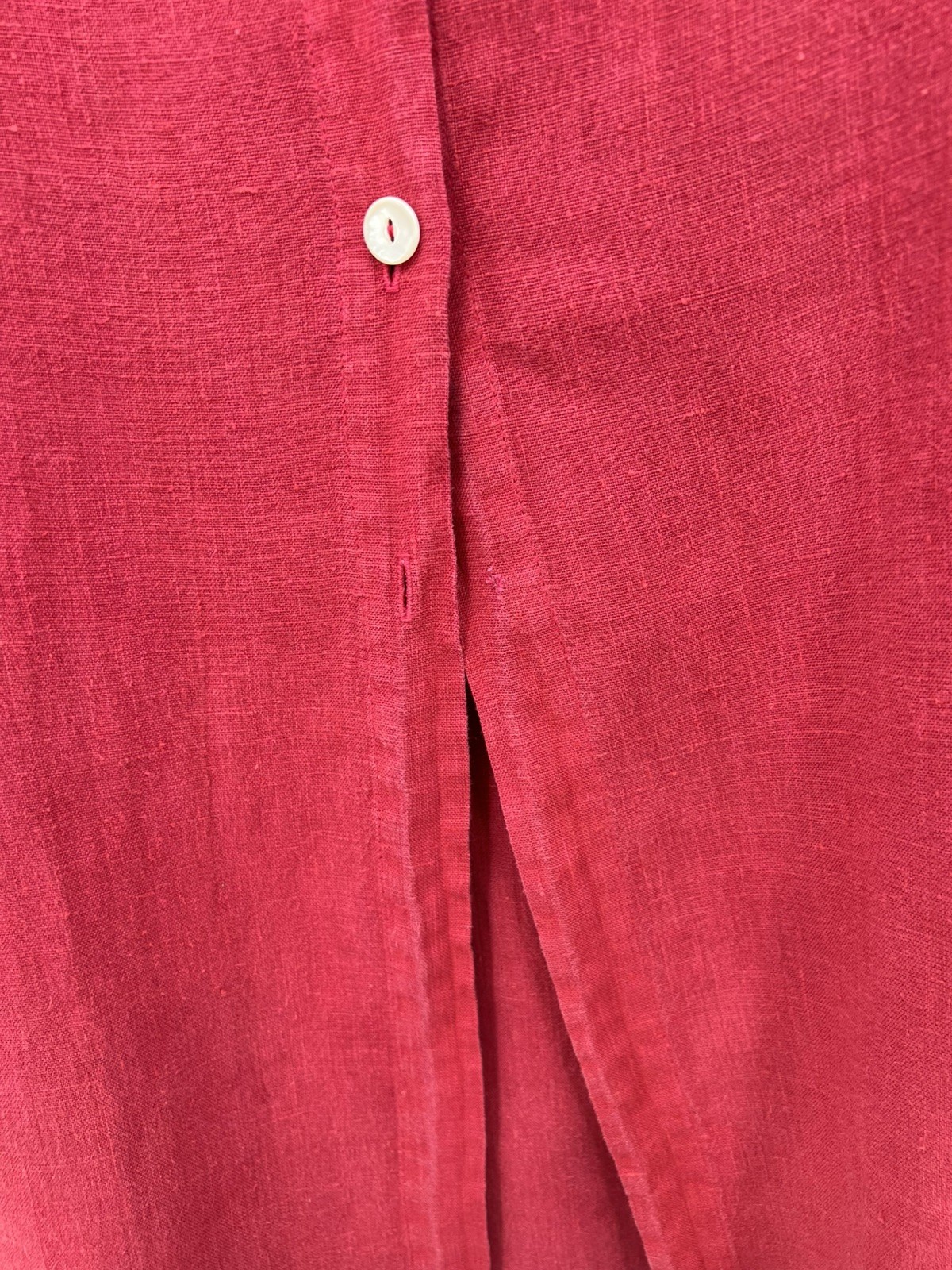 Sunbelt Red Raspberry Dress Womens -size XL 100% Linen Lagenlook Vintage