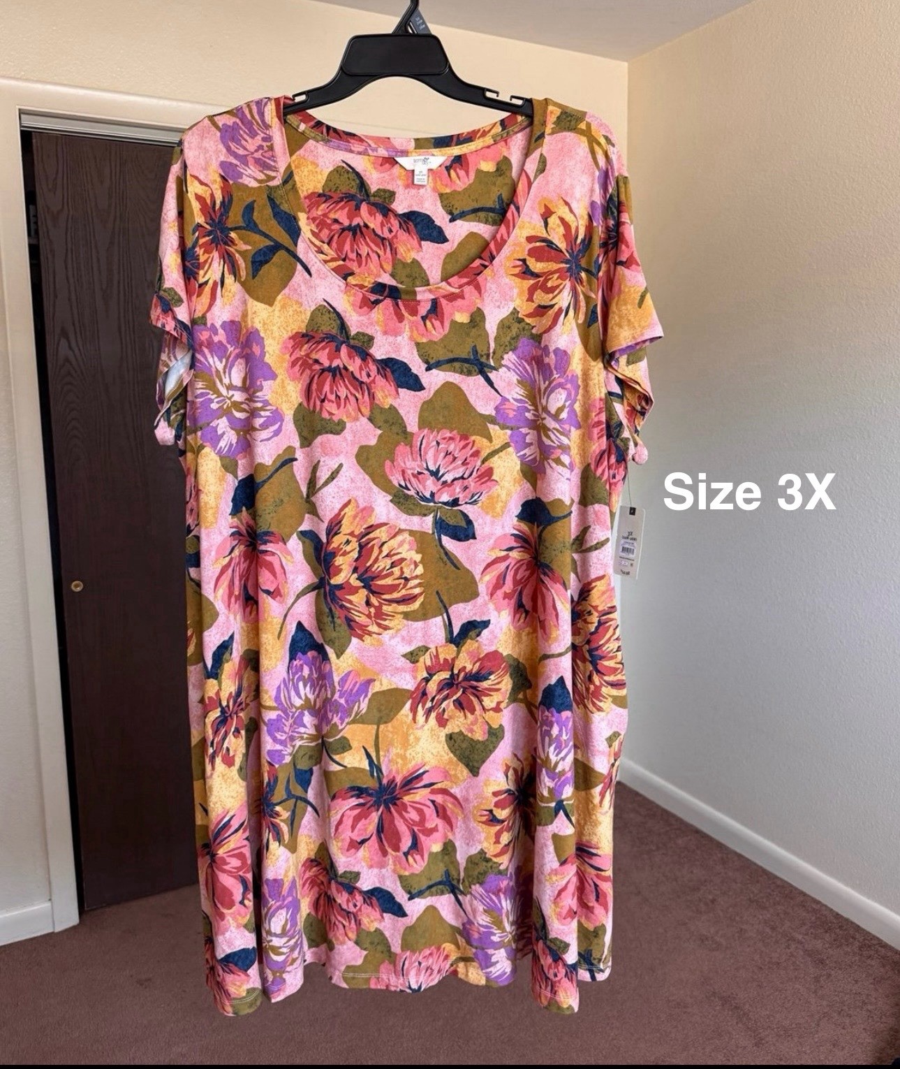 Terra & Sky Women’s Plus Swing Knit Dress, Size 3X