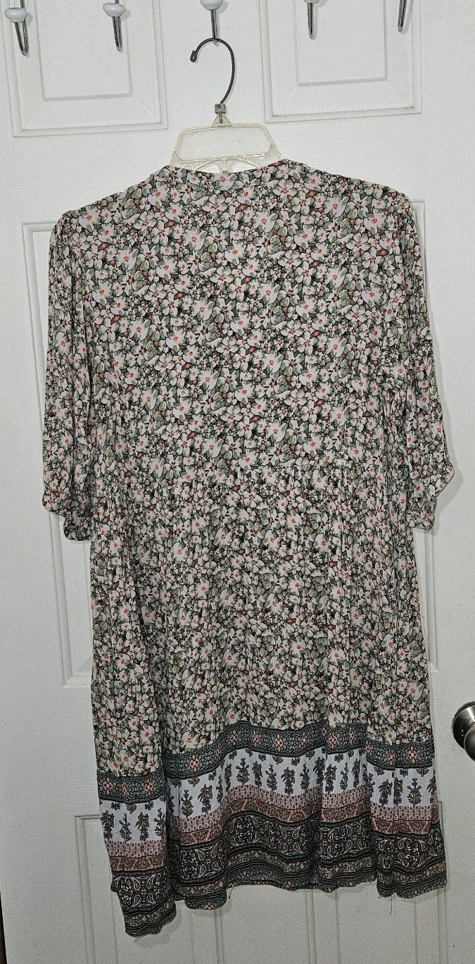 Knox Rose Shift Dress Sz M Boho Cottagecore Hippie Prairie Peasant Flowy Rayon