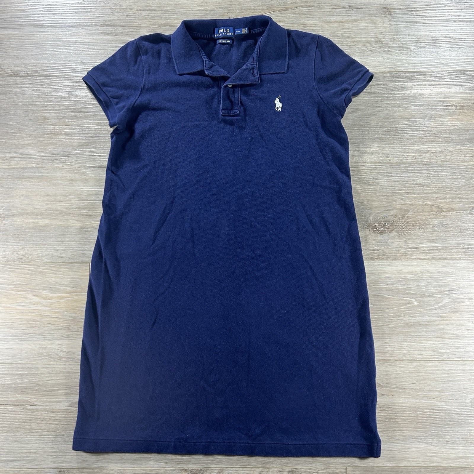 Polo Ralph Lauren Small Mesh Mini Dress Navy Blue Preppy Nautical Classic