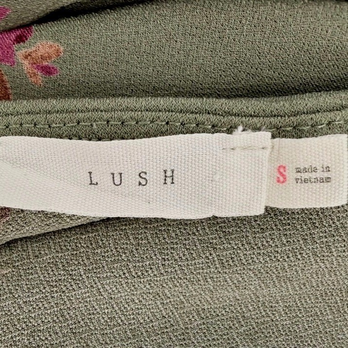 LUSH Sage Green Ditsy Floral Twist Front Sweetheart Dress Small Cottage Coquette