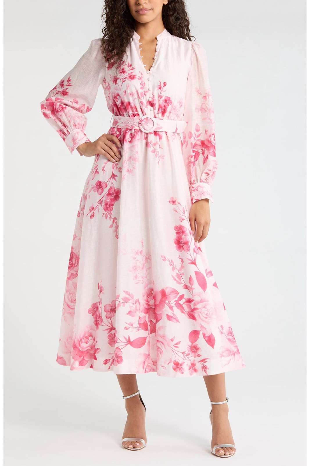 New Ever New Rosalyn Floral Long Sleeve Belted Dress In Rosina Floral Sz 6 $209