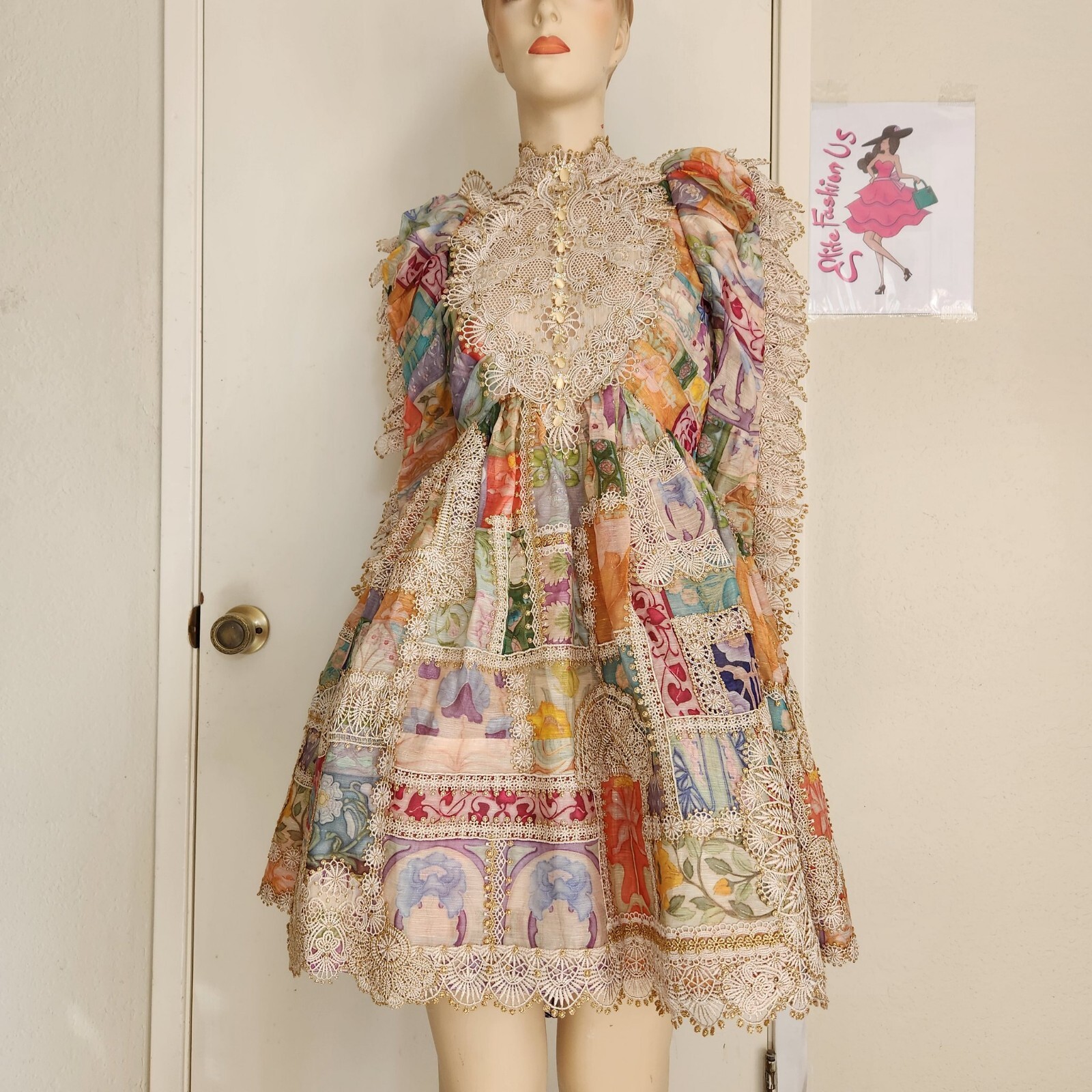 Zimmermann cosmic zodiac doily Mini Dress Size 1 (Us size 4 or size 6).