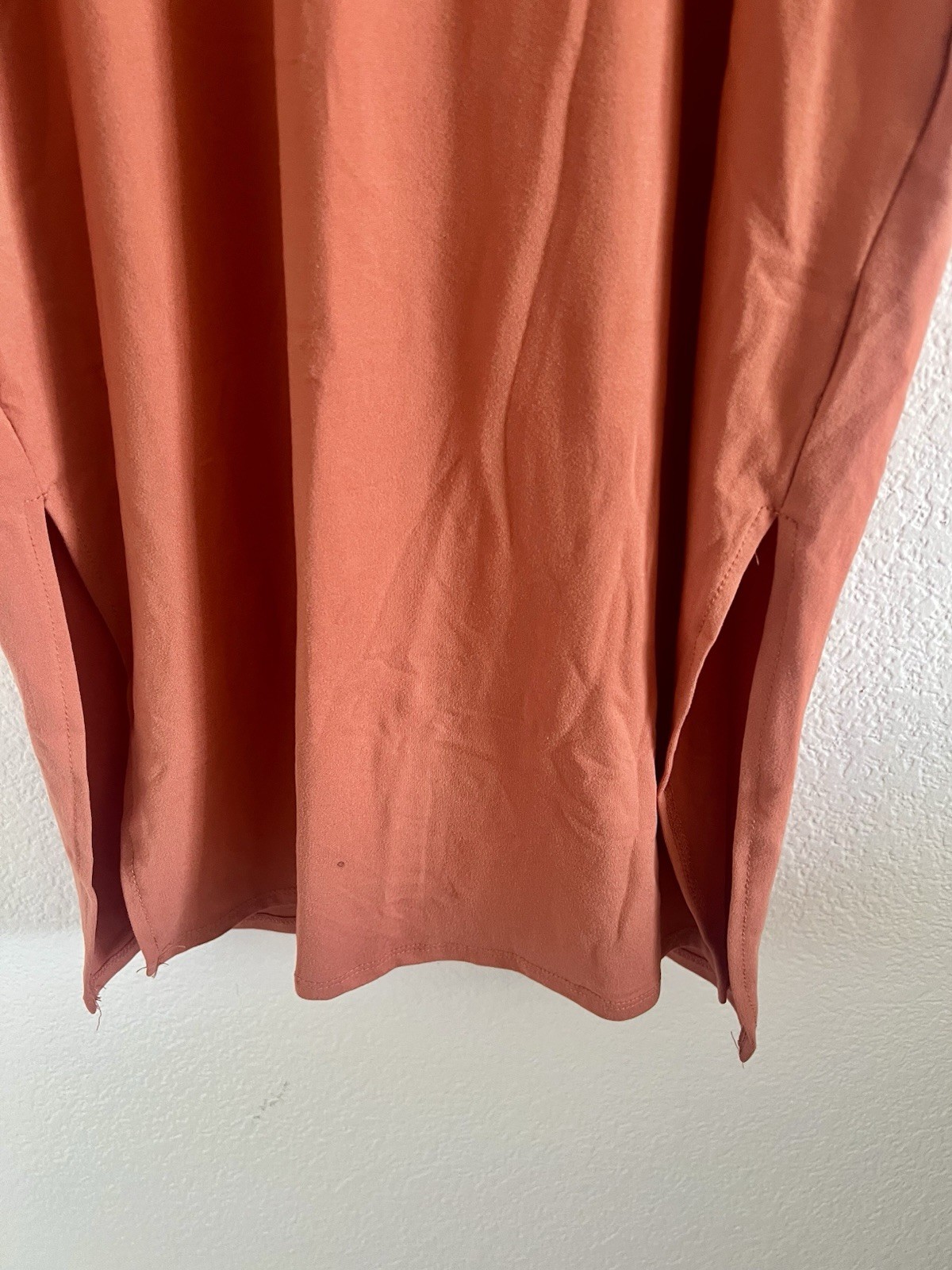 Heart vs Hips Orange Solid Scoop Neck Sleeveless Tank Midi Dress Side Slit L