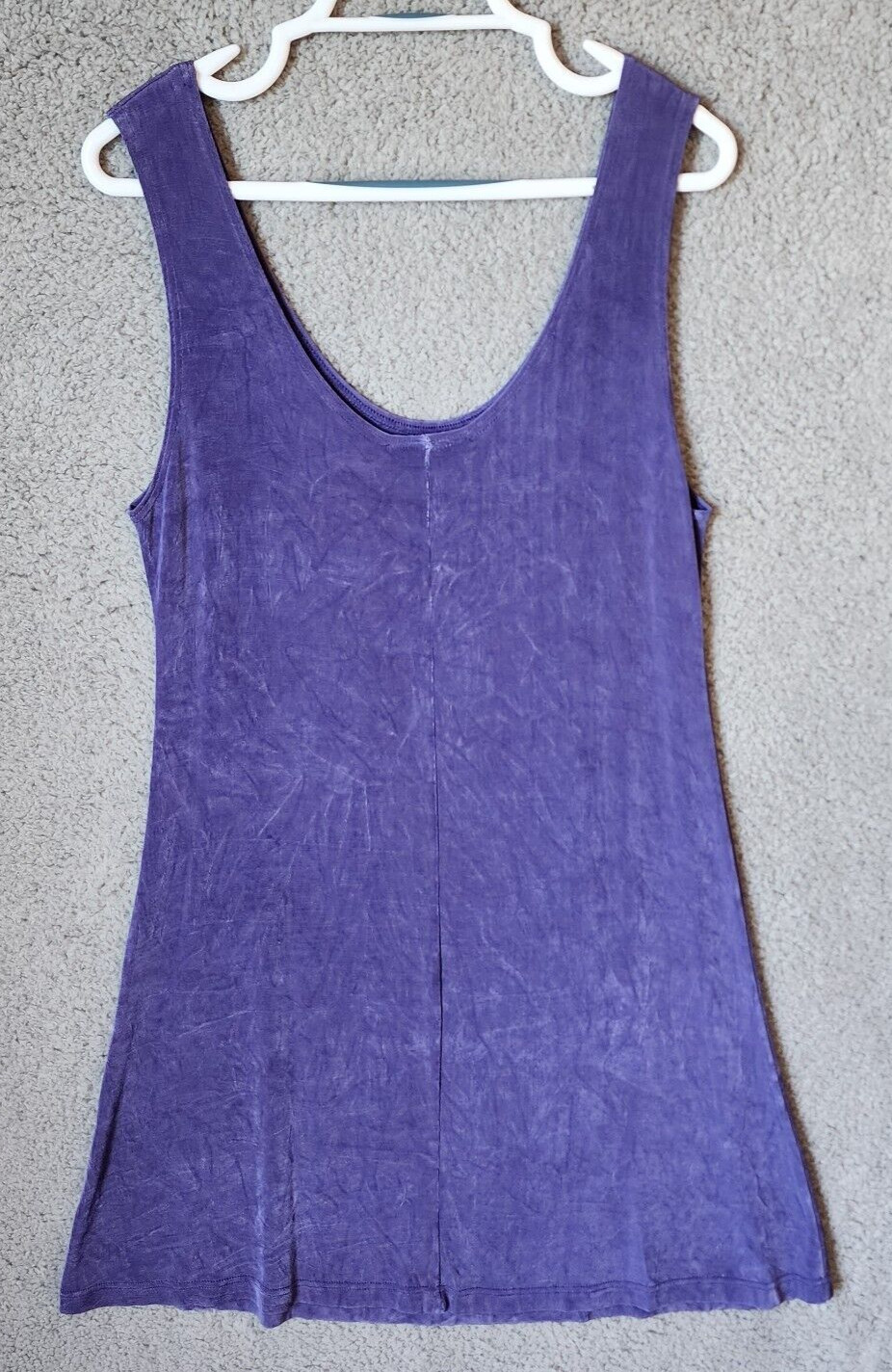 Picadilly Fashions Sleeveless Scoop Neck Dress Slinky Travelers Knit Purple Sz L