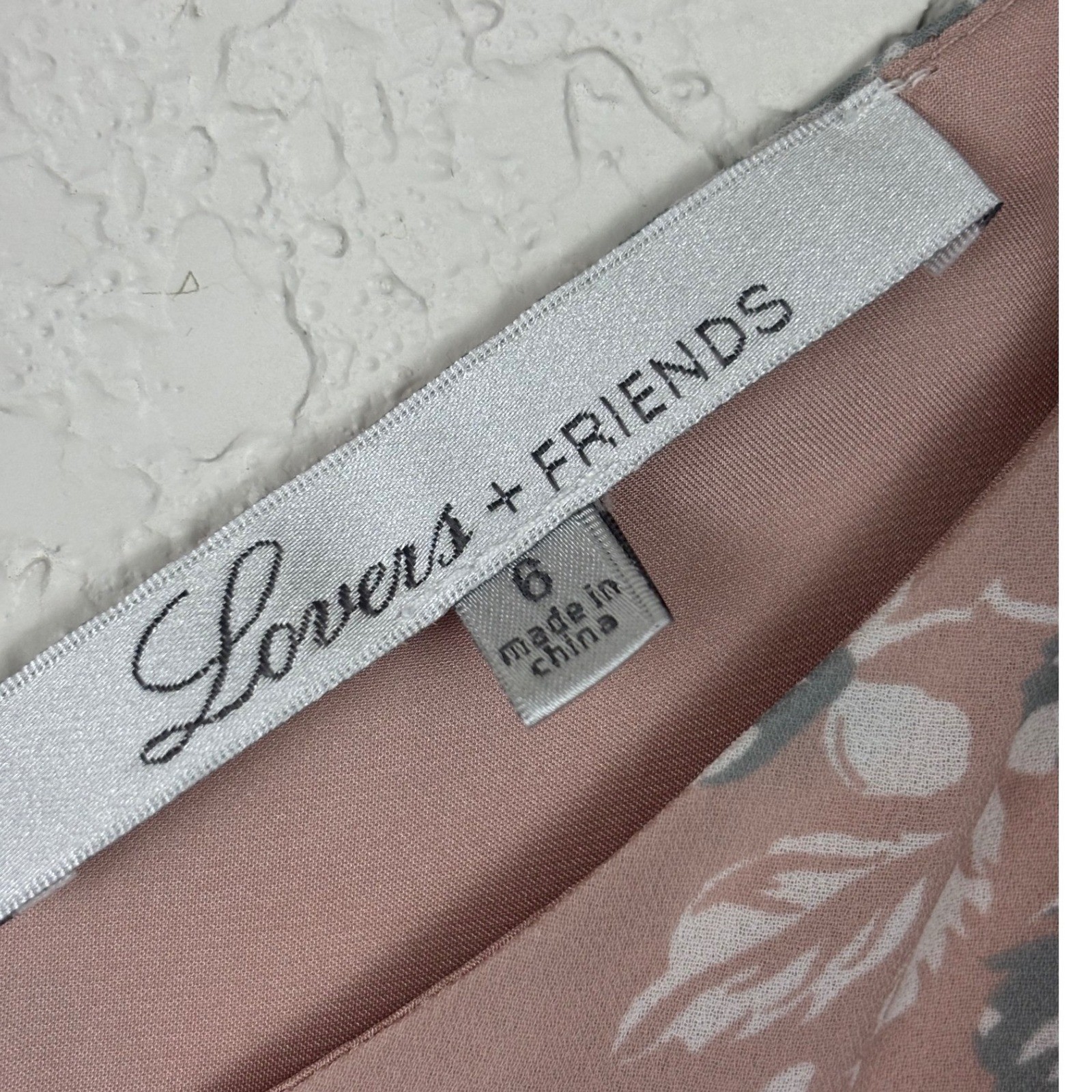 Lovers + Friends Pink Floral Cold Shoulder Maxi Dress V-Neck Ruffle Gown Slit
