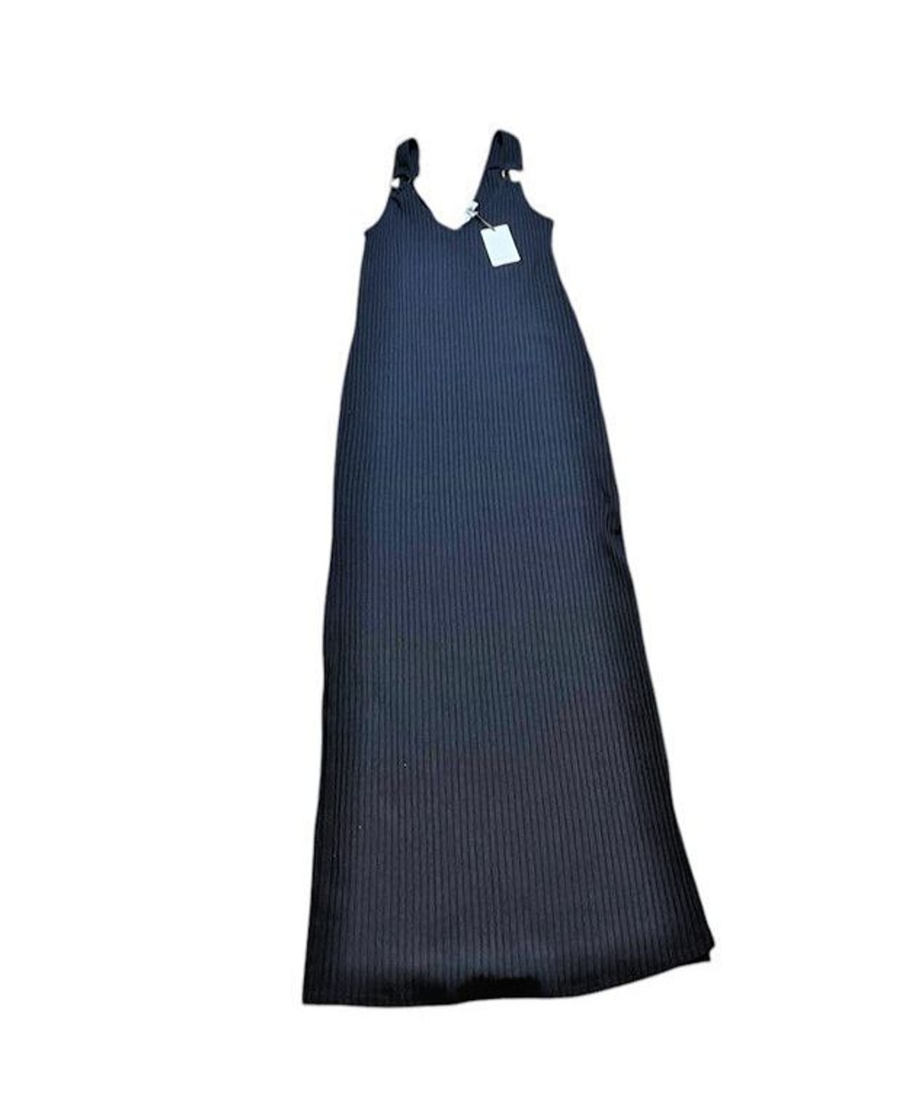 Green Envelope Dress Women’s Size Small Black Maxi Tank Stretchy Side Slit Metal