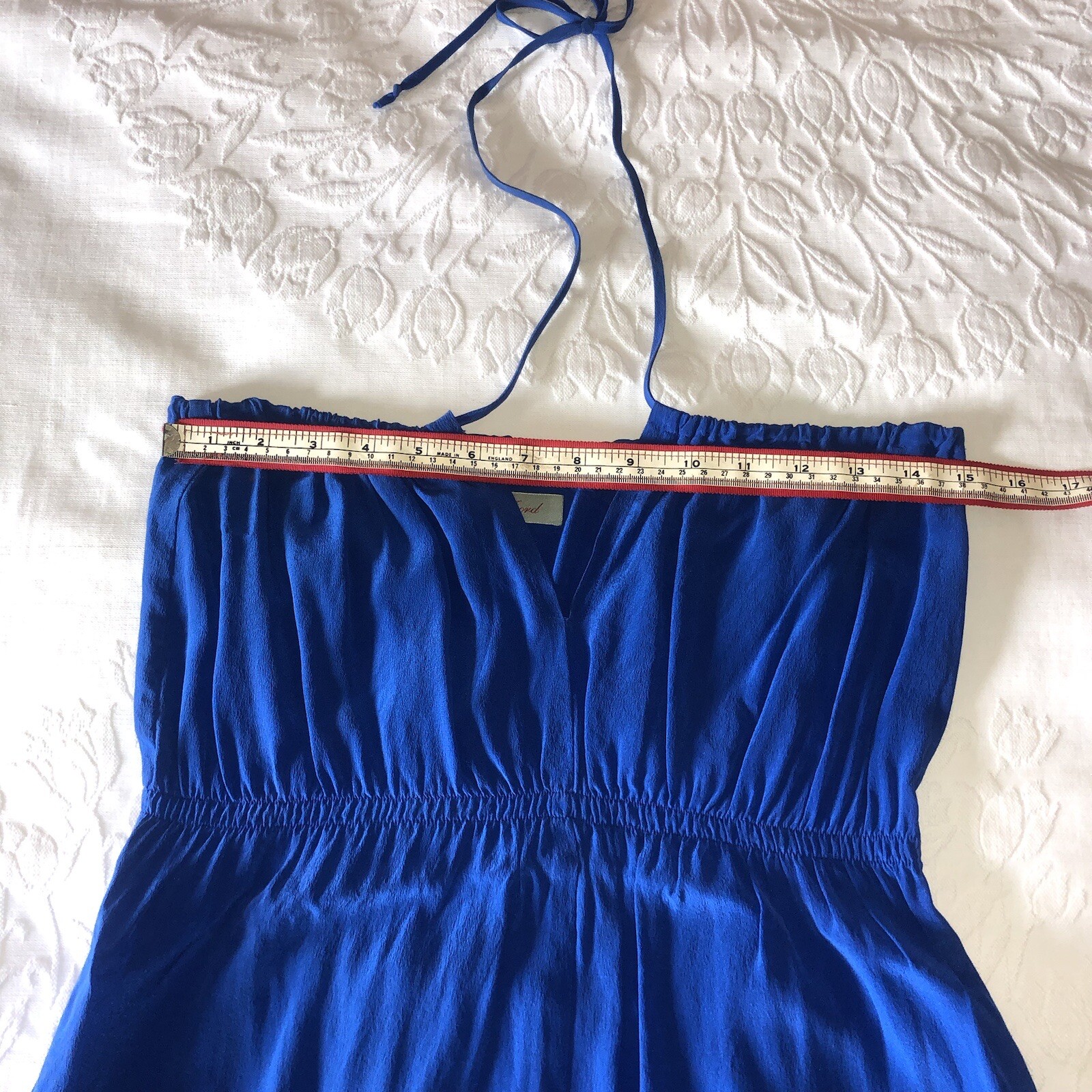 GEREN FORD COBALT BLUE SILK DRESS SIZE UNKNOWN SEE PHOTO MEASUREMENTS