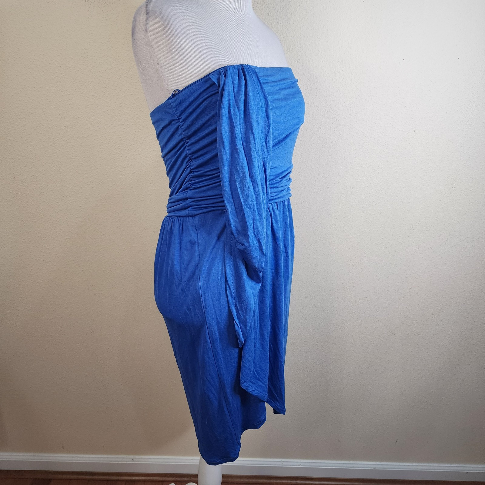 Zara Basic Women’s Strapless Lyocell Mini Dress Size Medium Draped Portugal