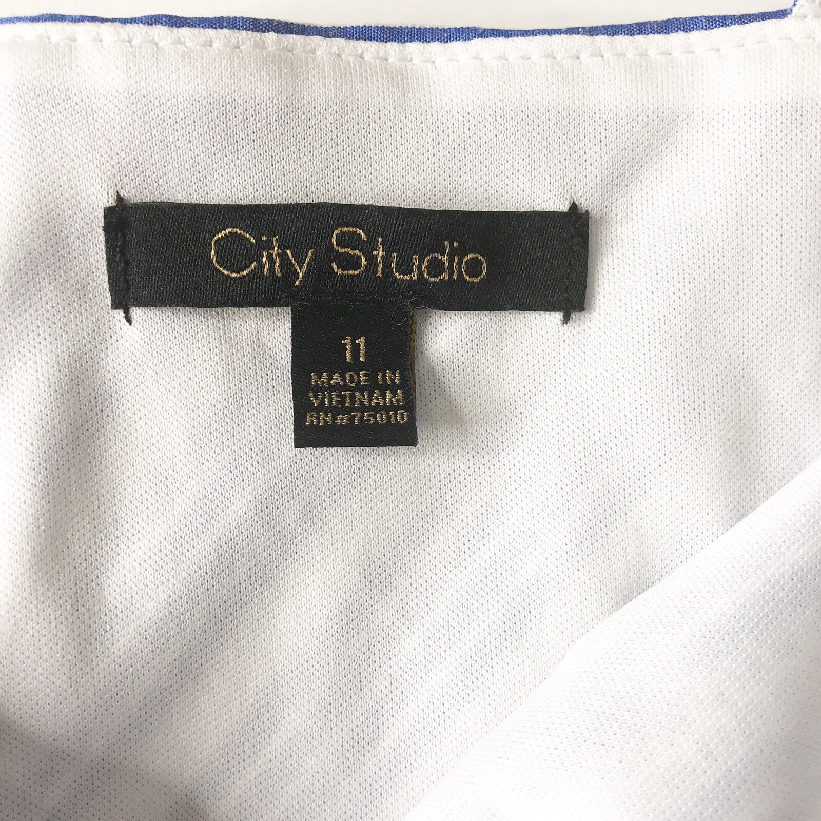 Junior’s Striped Sundress A-Line Dress Cold Shoulder $59 City Studio Blue Sz 11