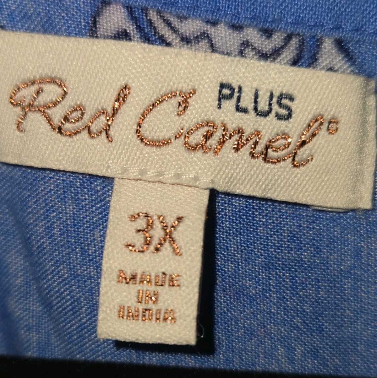 Red Camel Plus Midi Dress SZ 3X Blue Paisley Heirloom Boho Long Sleeve Dress