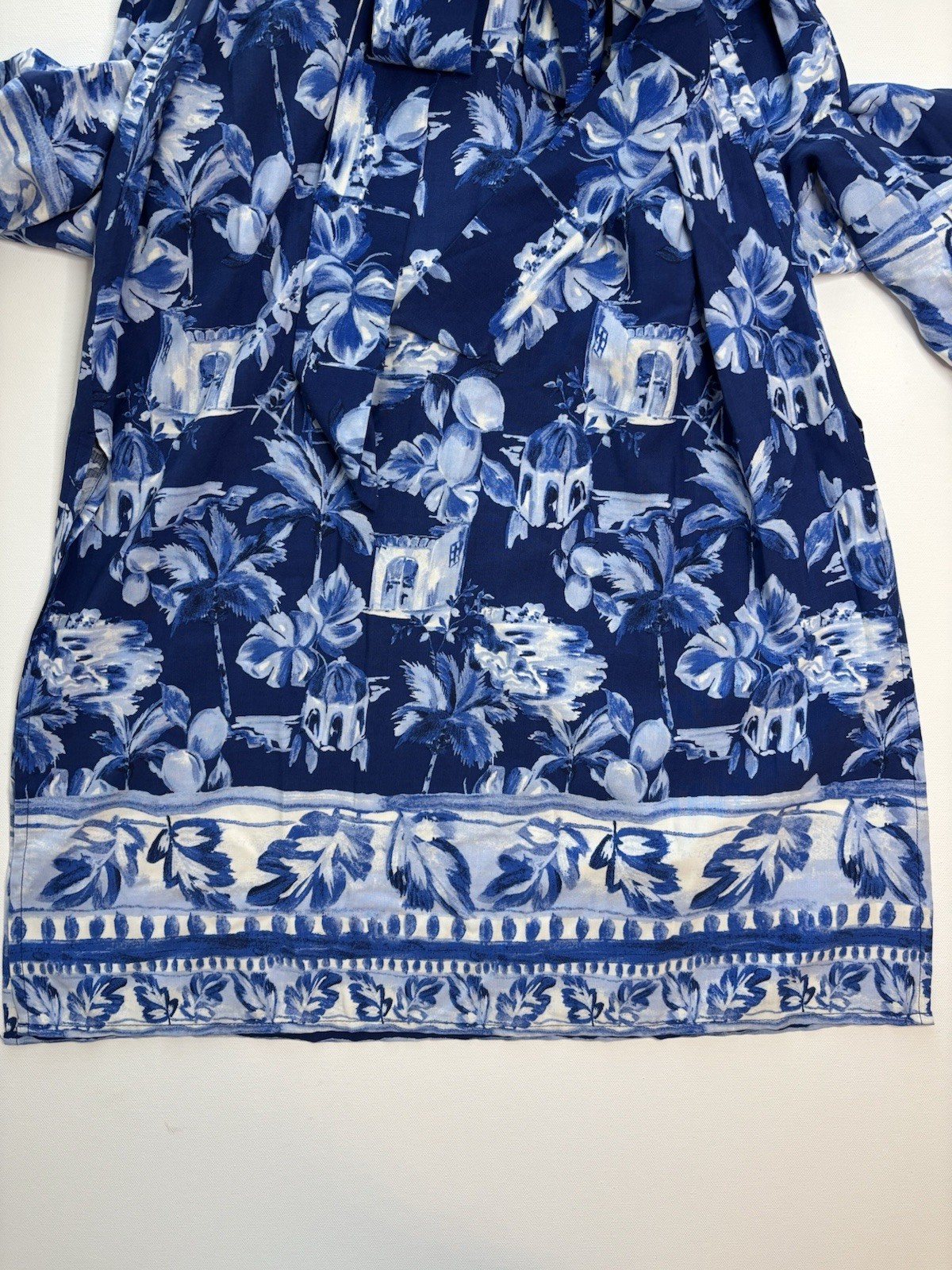 Petities LOFT Corfu Weekend Puff Sleeve Midi Dress Fine Sapphire XXS Vacation