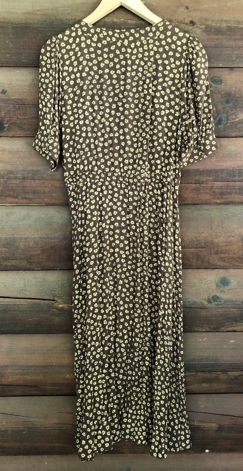 Madewell Button-Cuff Midi Dress in Woodcut Flowers Size 4