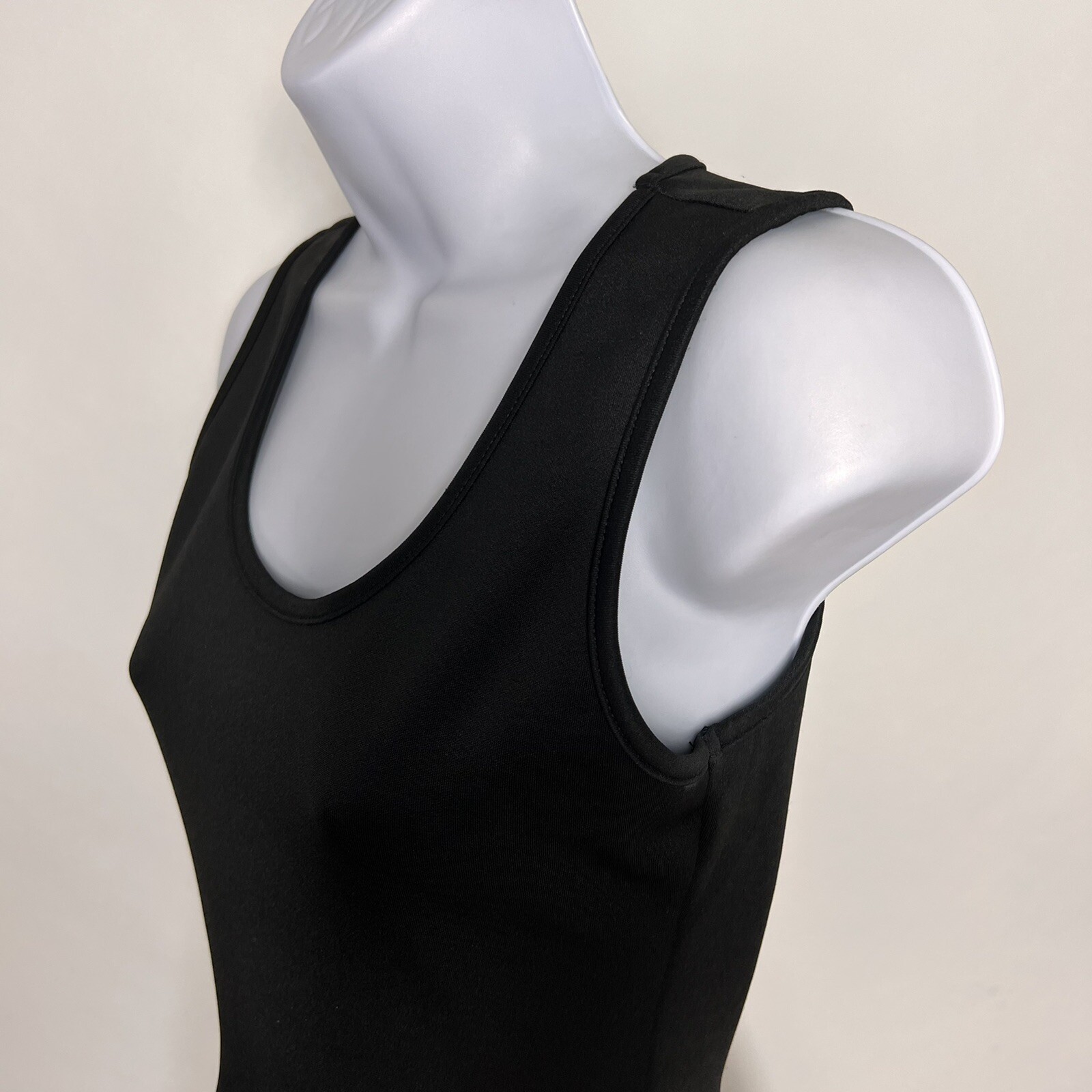 Windsor A-Line Dress Small Black Pullover Stretch Sleeveless Scoop Neck Pleated