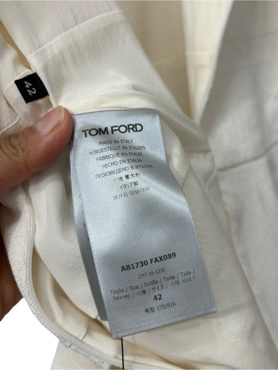 Tom Ford Beige Peplum Knee Length Round Neck Dress Size 42 *Flawed